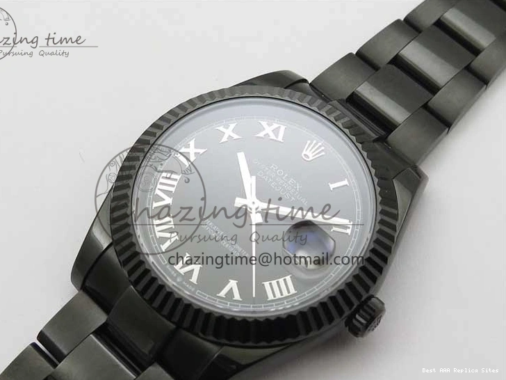 Best AAA Replica Sites Best Edition All DateJust Dial 41 Black Bracelet Markers PVD ModernLook A Roman PVD Oyster Black VRF 2793 on 0119